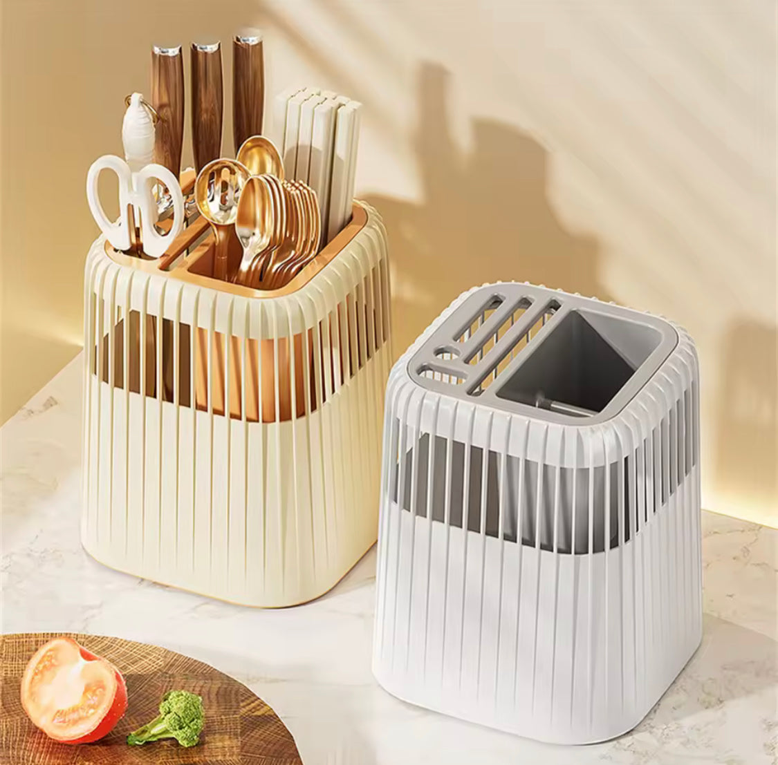 Kitchen Multifunctional Rotating Knife and Cutlery Rage, Household Knife Storage Countertop, Durable Spoon Fork Storage Shelf Kitchen Multifunctional Rotating Knife and Cutlery Rage, Household Knife Storage Countertop, Durable Spoon Fork Storage Shelf